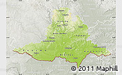Physical Map of Jihomoravský kraj, lighten, semi-desaturated