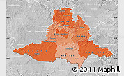 Political Shades Map of Jihomoravský kraj, lighten, desaturated