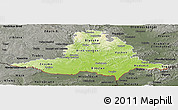 Physical Panoramic Map of Jihomoravský kraj, darken, semi-desaturated