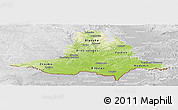 Physical Panoramic Map of Jihomoravský kraj, lighten, desaturated