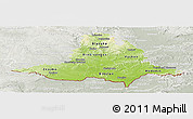 Physical Panoramic Map of Jihomoravský kraj, lighten, semi-desaturated
