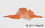 Political Shades Panoramic Map of Jihomoravský kraj, cropped outside