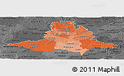 Political Shades Panoramic Map of Jihomoravský kraj, darken, desaturated
