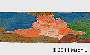 Political Shades Panoramic Map of Jihomoravský kraj, darken