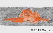 Political Shades Panoramic Map of Jihomoravský kraj, desaturated