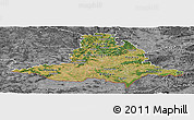 Satellite Panoramic Map of Jihomoravský kraj, desaturated