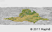 Satellite Panoramic Map of Jihomoravský kraj, lighten, desaturated