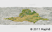 Satellite Panoramic Map of Jihomoravský kraj, lighten, semi-desaturated