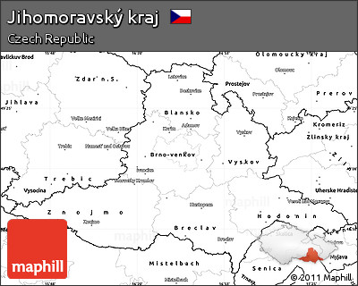 Blank Simple Map of Jihomoravský Kraj