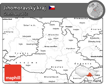 Blank Simple Map of Jihomoravský Kraj