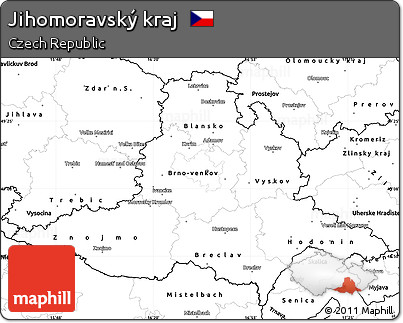 Blank Simple Map of Jihomoravský Kraj