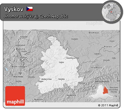 Gray 3D Map of Vyškov