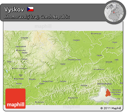 Physical 3D Map of Vyškov