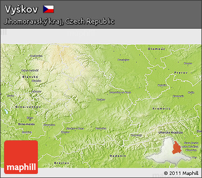 Physical 3D Map of Vyškov