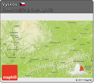 Physical 3D Map of Vyškov