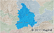 Political 3D Map of Vyškov, lighten, semi-desaturated