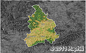 Satellite 3D Map of Vyškov, darken, desaturated
