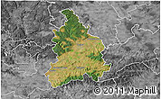 Satellite 3D Map of Vyškov, desaturated