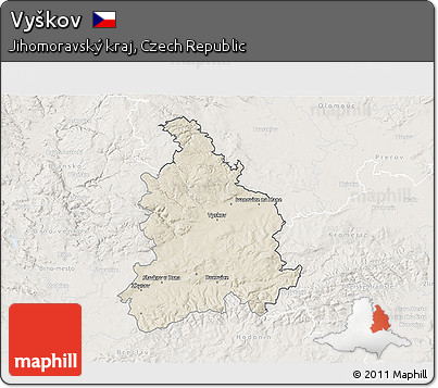 Shaded Relief 3D Map of Vyškov, lighten