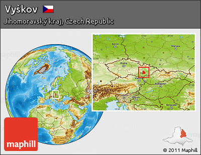 Physical Location Map of Vyškov