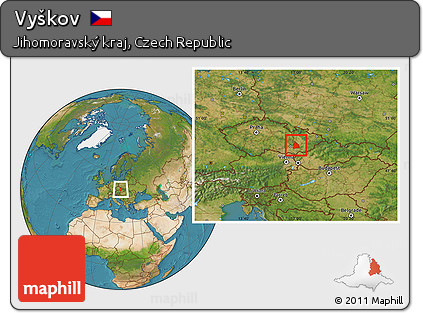 Satellite Location Map of Vyškov