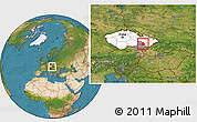 Satellite Location Map of Vyškov, highlighted country, highlighted parent region