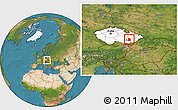 Satellite Location Map of Vyškov, highlighted country