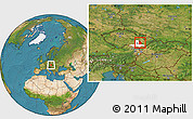 Satellite Location Map of Vyškov, highlighted parent region