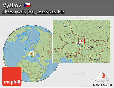 Savanna Style Location Map of Vyškov, highlighted parent region