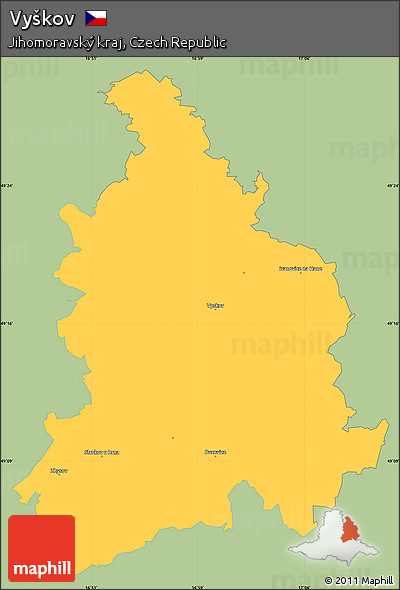 Savanna Style Simple Map of Vyškov, single color outside