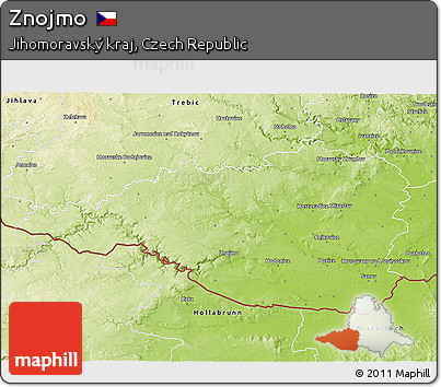Physical 3D Map of Znojmo
