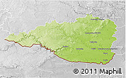 Physical 3D Map of Znojmo, lighten, desaturated