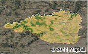 Satellite 3D Map of Znojmo, darken, semi-desaturated