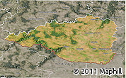 Satellite 3D Map of Znojmo, semi-desaturated