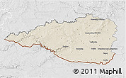 Shaded Relief 3D Map of Znojmo, lighten, desaturated