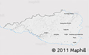 Silver Style 3D Map of Znojmo, single color outside