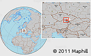Gray Location Map of Znojmo, highlighted parent region