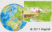 Physical Location Map of Znojmo, highlighted country, highlighted parent region