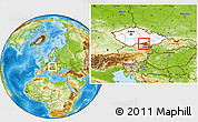 Physical Location Map of Znojmo, highlighted country