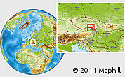 Physical Location Map of Znojmo, highlighted parent region