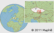 Savanna Style Location Map of Znojmo, highlighted country
