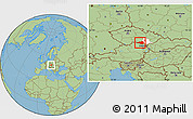 Savanna Style Location Map of Znojmo, highlighted parent region