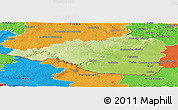 Physical Panoramic Map of Znojmo, political outside