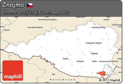 Classic Style Simple Map of Znojmo