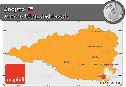 Political Simple Map of Znojmo, single color outside