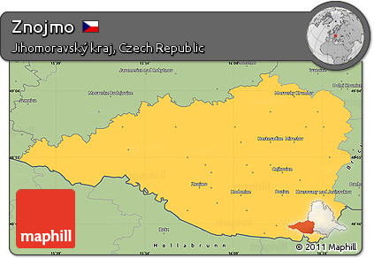 Savanna Style Simple Map of Znojmo