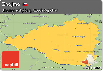Savanna Style Simple Map of Znojmo