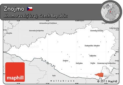 Silver Style Simple Map of Znojmo