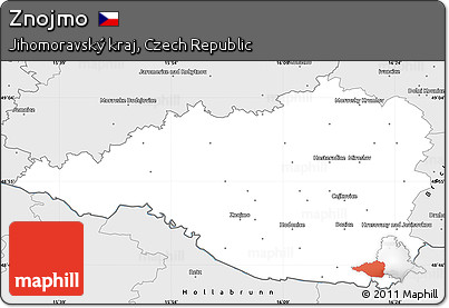 Silver Style Simple Map of Znojmo
