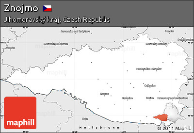 Silver Style Simple Map of Znojmo